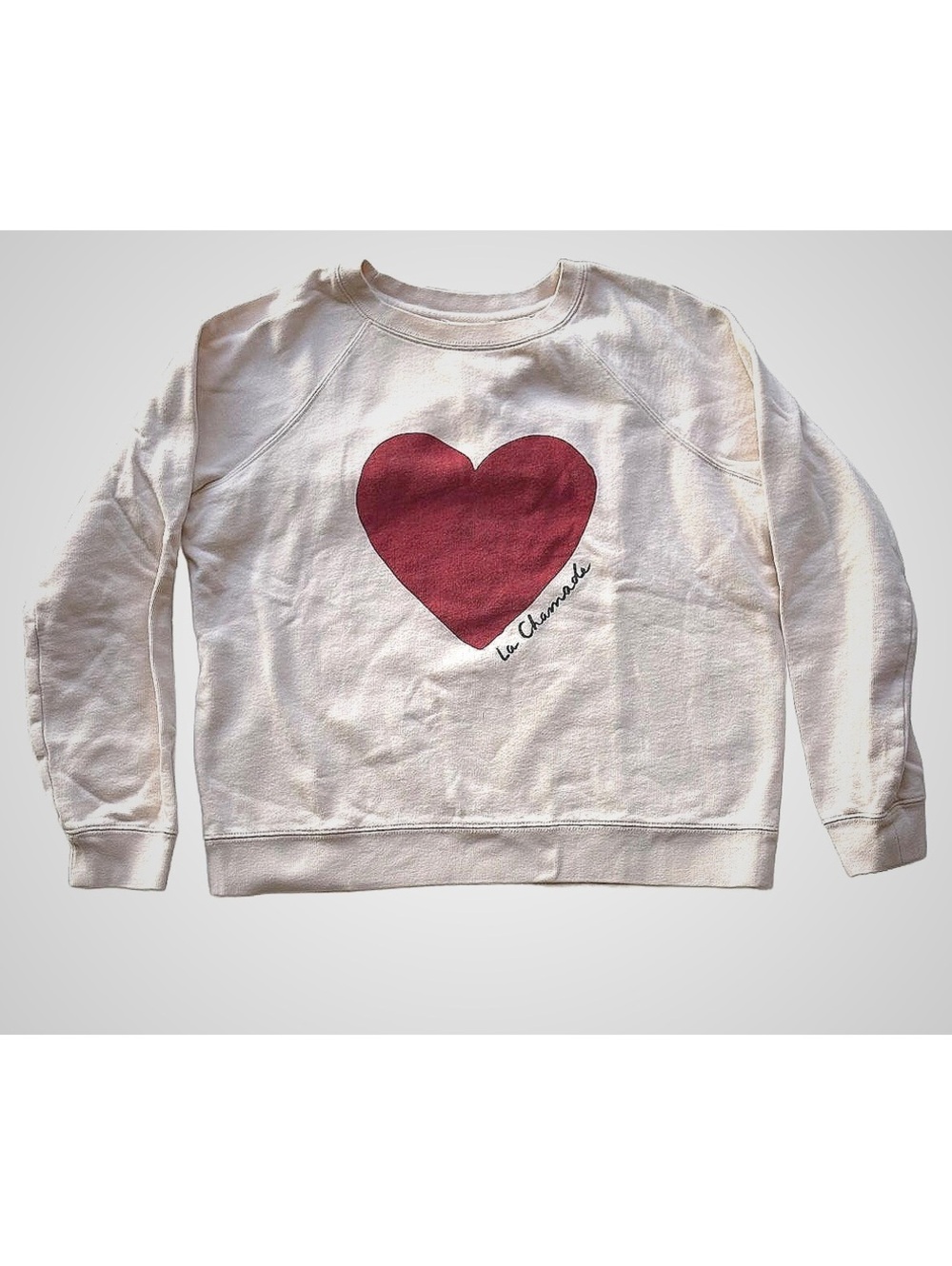 Sézane La Chamade Heart Graphic Sweatshirt in Cream, Size XS #cozy #fallfashion
